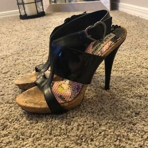 Harajuku Heels Black Leather Straps